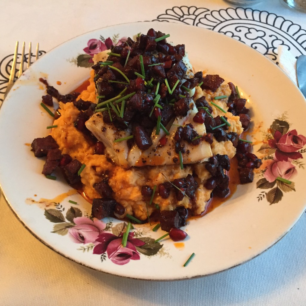 Ovnsbakt torsk med chorizo og&nbsp;pastinakkpuré