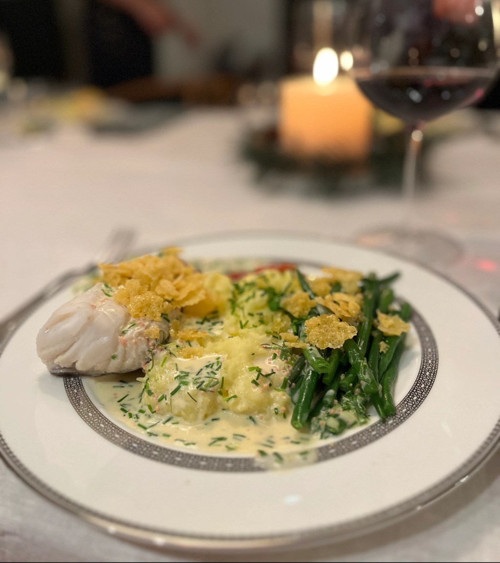 Torskeloin med champagnesaus, västerbottensfras og&nbsp;potatispuré