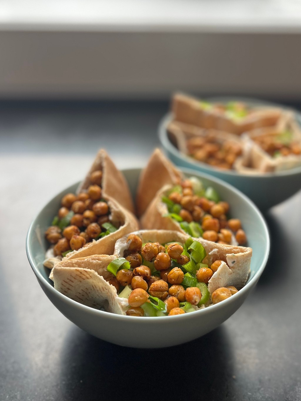 Pita med sprøstekte&nbsp;kikerter